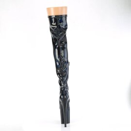 Pleaser FLAMINGO-3000HWR Plateau Overknee Boots Patent Holo Black EU-35 / US-5