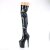 Pleaser FLAMINGO-3000HWR Plateau Overknee Boots Patent Holo Black EU-37 / US-7