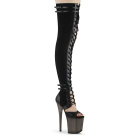 Pleaser FLAMINGO-3027 Plateau Overknee Boots Faux Suede...
