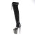 Pleaser FLAMINGO-3027 Plateau Overknee Boots Faux Suede Black EU-41 / US-11