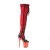 Pleaser FLAMINGO-3027 Plateau Overknee Boots Faux Suede Red EU-41 / US-11