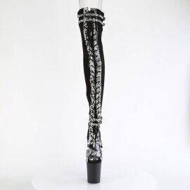 Pleaser FLAMINGO-3027SP Plateau Overknee Boots Snake Black EU-41 / US-11