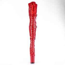 Pleaser FLAMINGO-3028 Plateau Overknee Boots Patent Red...