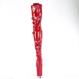 Pleaser FLAMINGO-3028 Plateau Overknee Boots Patent Red EU-38 / US-8