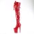 Pleaser FLAMINGO-3028 Plateau Overknee Boots Patent Red EU-38 / US-8