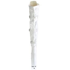 Pleaser FLAMINGO-3028 Plateau Overknee Boots Patent White EU-38 / US-8