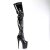 Pleaser FLAMINGO-4000 Plateau Overknee Boots Patent Black EU-40 / US-10