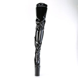Pleaser FLAMINGO-4000 Plateau Overknee Boots Patent Black...