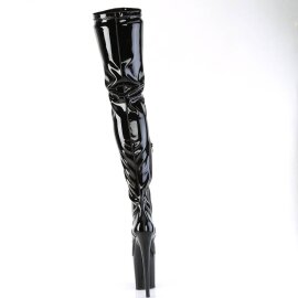 Pleaser FLAMINGO-4000 Plateau Overknee Boots Patent Black EU-37 / US-7