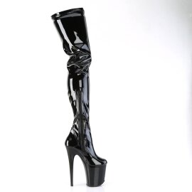 Pleaser FLAMINGO-4000 Plateau Overknee Boots Patent Black EU-37 / US-7