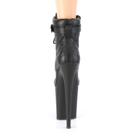 Pleaser FLAMINGO-800-05 Plateau Ankle Boots Faux Leather Black EU-38 / US-8
