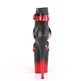 Pleaser FLAMINGO-800-15 Plateau Ankle Boots Faux Leather Red Black EU-36 / US-6