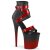 Pleaser FLAMINGO-800-15 Plateau Ankle Boots Faux Leather Red Black EU-37 / US-7