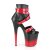 Pleaser FLAMINGO-800-15 Plateau Ankle Boots Faux Leather Red Black EU-37 / US-7