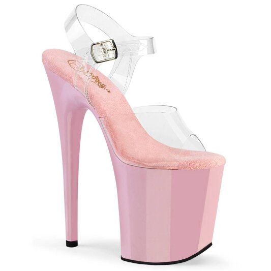 Pleaser FLAMINGO-808 Plateau Sandalettes Transparent Light Pink EU-38 / US-8