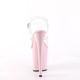 Pleaser FLAMINGO-808 Plateau Sandalettes Transparent Light Pink EU-38 / US-8
