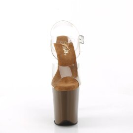 Pleaser FLAMINGO-808 Plateau Sandalettes Transparent Mocha EU-35 / US-5