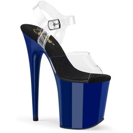 Pleaser FLAMINGO-808 Plateau Sandalettes Transparent Blue EU-35 / US-5