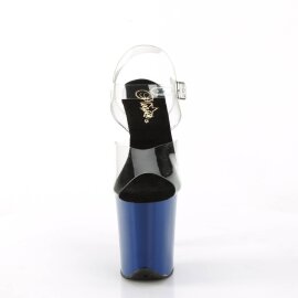 Pleaser FLAMINGO-808 Plateau Sandalettes Transparent Blue EU-35 / US-5