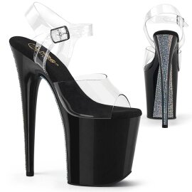 Pleaser FLAMINGO-808CRS-2 Plateau Sandalettes Rhinestones...