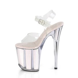 Pleaser FLAMINGO-808G Plateau Sandalettes Glitter Transparent Light Pink EU-37 / US-7