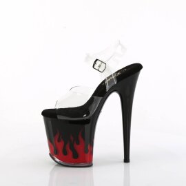 Pleaser FLAMINGO-808NLFL Plateau Sandalettes Transparent Black EU-35 / US-5