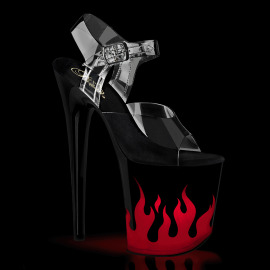 Pleaser FLAMINGO-808NLFL Plateau Sandalettes Transparent...