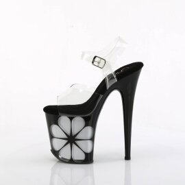 Pleaser FLAMINGO-808NLHS Plateau Sandalettes Transparent Black EU-35 / US-5