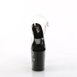 Pleaser FLAMINGO-808NLSK Plateau Sandalettes Transparent Black EU-35 / US-5