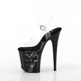Pleaser FLAMINGO-808NLSK Plateau Sandalettes Transparent Black EU-35 / US-5