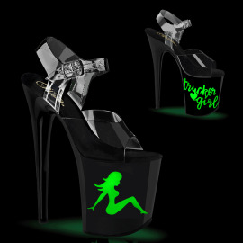 Pleaser FLAMINGO-808NLTG Plateau Sandalettes Transparent...