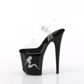 Pleaser FLAMINGO-808NLTG Plateau Sandalettes Transparent Black EU-36 / US-6
