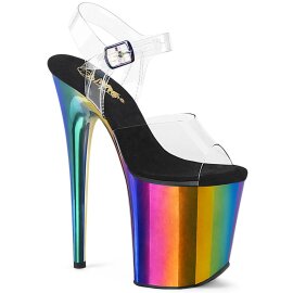 Pleaser FLAMINGO-808RC Plateau Sandalettes Chrome...