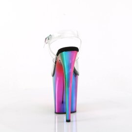 Pleaser FLAMINGO-808RC Plateau Sandalettes Chrome Transparent Colorful EU-38 / US-8