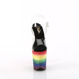 Pleaser FLAMINGO-808RG-04 Plateau Sandalettes Glitter Transparent Colorful EU-35 / US-5