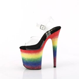 Pleaser FLAMINGO-808RG-04 Plateau Sandalettes Glitter Transparent Colorful EU-35 / US-5