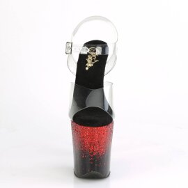 Pleaser FLAMINGO-808SS Plateau Sandalettes Glitter Transparent Black EU-35 / US-5
