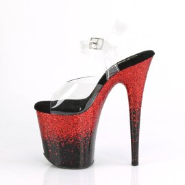 Pleaser FLAMINGO-808SS Plateau Sandalettes Glitter Transparent Black EU-35 / US-5