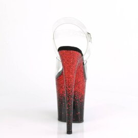 Pleaser FLAMINGO-808SS Plateau Sandalettes Glitter Transparent Black EU-35 / US-5
