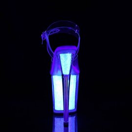 Pleaser FLAMINGO-808UVG Plateau Sandalettes Neon Transparent Light Pink EU-36 / US-6