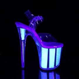 Pleaser FLAMINGO-808UVG Plateau Sandalettes Neon Transparent Light Pink EU-37 / US-7