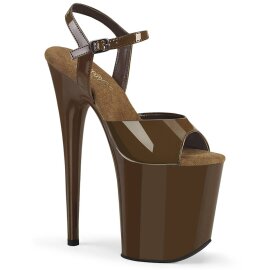 Pleaser FLAMINGO-809 Plateau Sandalettes Patent Mocha...