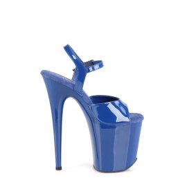 Pleaser FLAMINGO-809 Plateau Sandalettes Patent Blue EU-35 / US-5