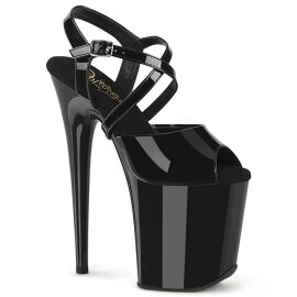 Pleaser FLAMINGO-824 Plateau Sandalettes Patent Black...