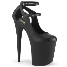 Pleaser FLAMINGO-850 Plateau Sandalettes Faux Leather Black EU-35 / US-5