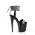 Pleaser FLAMINGO-870 Plateau Sandalettes Patent Rhinestones Black Silver EU-35 / US-5