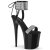 Pleaser FLAMINGO-870 Plateau Sandalettes Patent Rhinestones Black Silver EU-38 / US-8