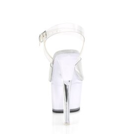 Pleaser ILLUMINATOR-708 Plateau Ankle Boots Transparent Colorful EU-40 / US-10