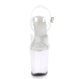Pleaser ILLUMINATOR-808 Plateau Ankle Boots Transparent...