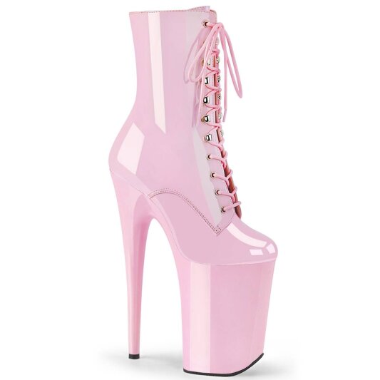 Pleaser INFINITY-1020 Plateau Ankle Boots Patent Light Pink EU-39 / US-9